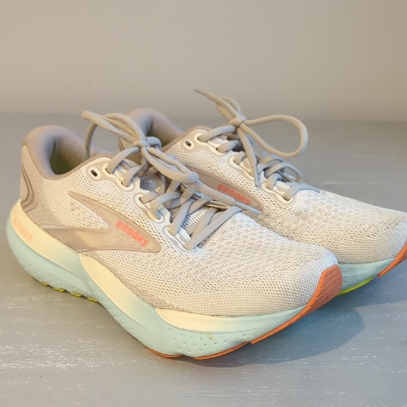 Women's Brooks Glycerin 21 Wide Coconut/Aqua/Autumn Sunset size 9.5 - Picture 9 of 9